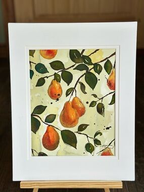 Handmade New Watercolor Painting: Pears